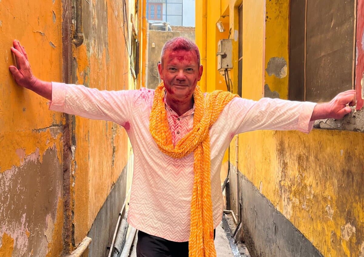 Gary’s memories of Holi are colours drifting through the air and streets filled with music, rituals and food.