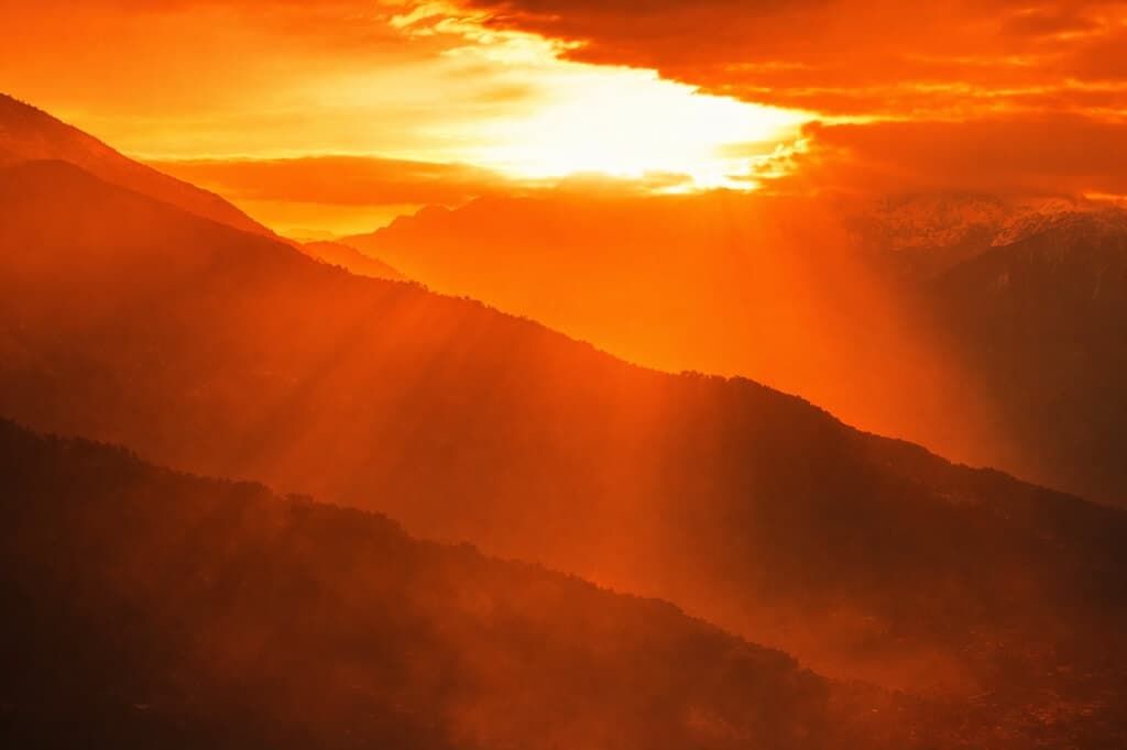 Sanyi, the colour of sundown over Ziro Valley.