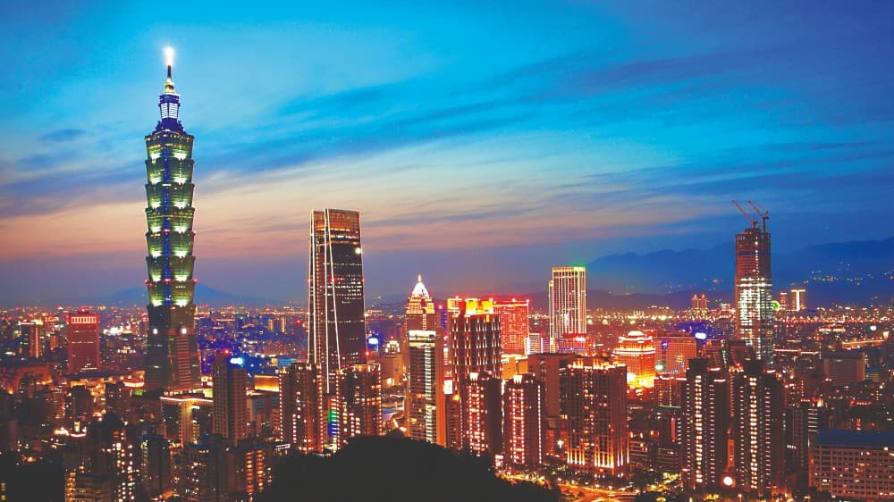 The futuristic cityscape of Xinyi District in Taipei