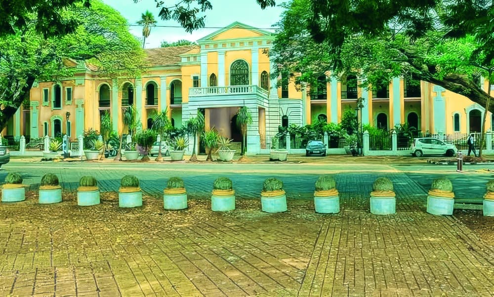 The mellow grandeur of the Maquinez Palace, built in the year 1702, in the historic Old Goa Medical College (GMC) complex. Today it houses the Entertainment Society of Goa