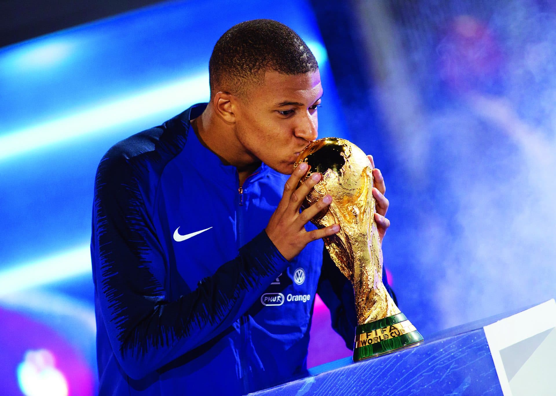 Kylian Mbappe’s portrait with the World Cup in 2018 shows a boy almost stunned by what he was holding, as if he had not yet caught up with the scale of what had happened.