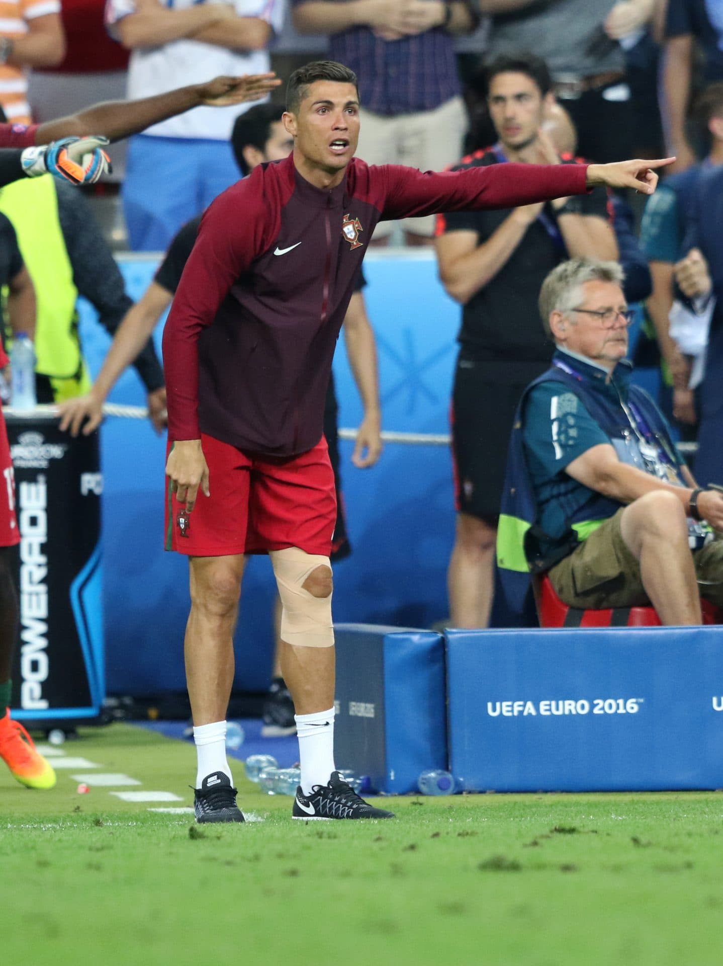 Cristiano Ronaldo at Portugal’s Euros final in Paris in 2016