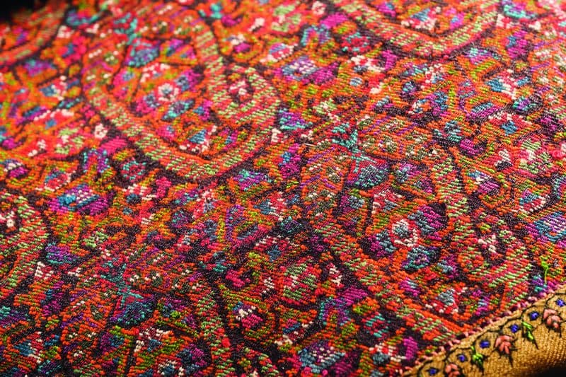 An antique Kani shawl, unusual today in its depth and density