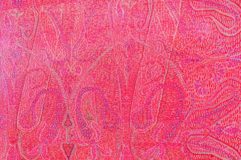 A museum-quality antique Kani shawl, glorious in its density.