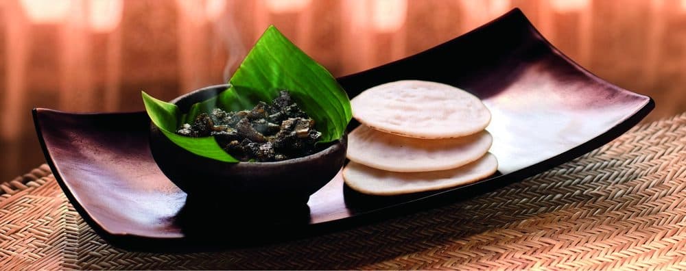 A platter of putharo, traditional steamed rice flatbread from Meghalaya