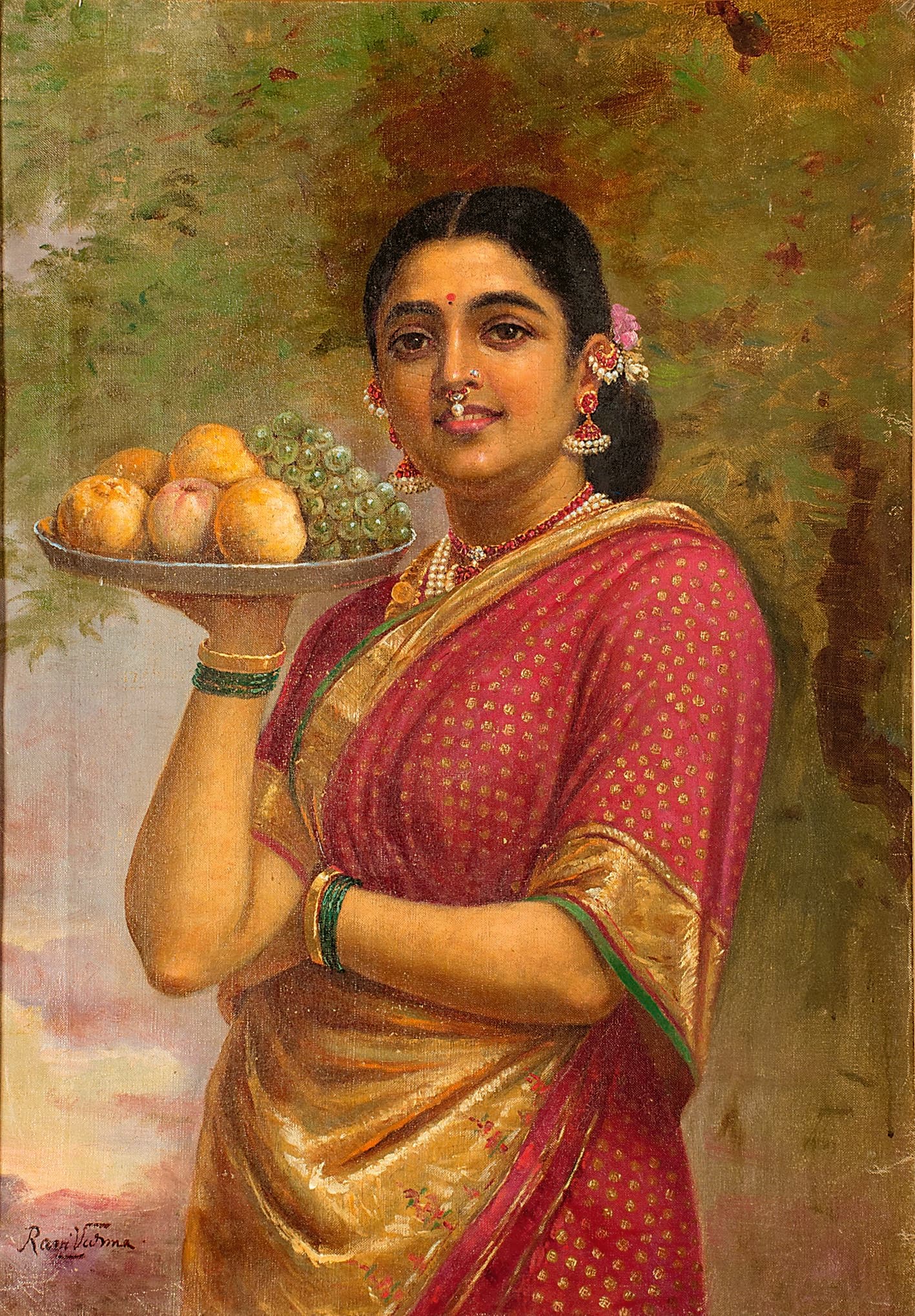Maharashtrian Lady with Fruit by Raja Ravi Varma.
