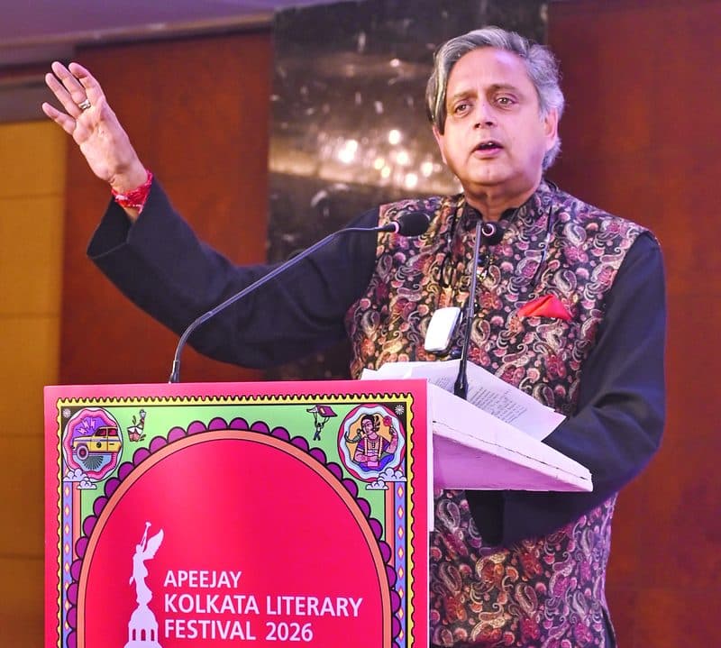 Tharoor at a lit fest in Kolkata. Photograph: Amit Datta